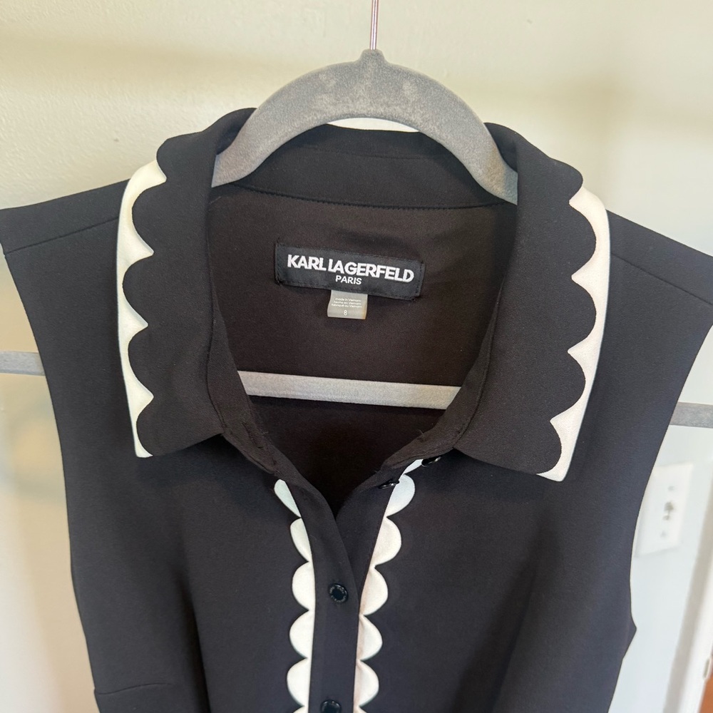 NWT Karl Lagerfeld scuba A-line belted dress - Picture 7 of 12